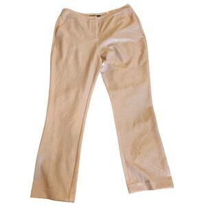 INC International Concepts Foiled Straight Leg Pants Size 4 Mid Rise Metallic